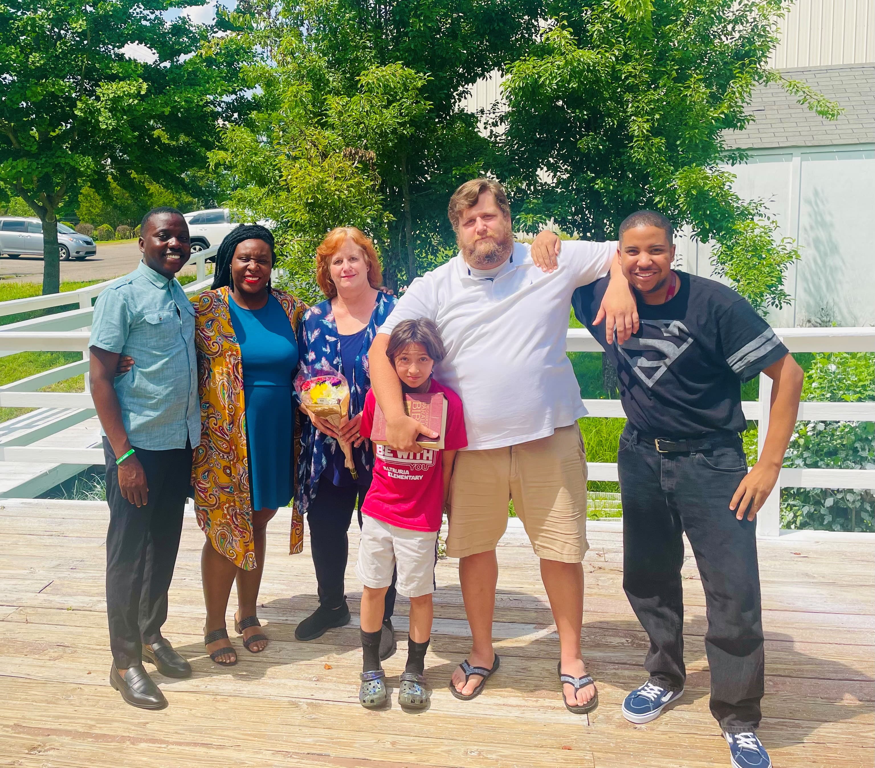 Family portrait on the deck