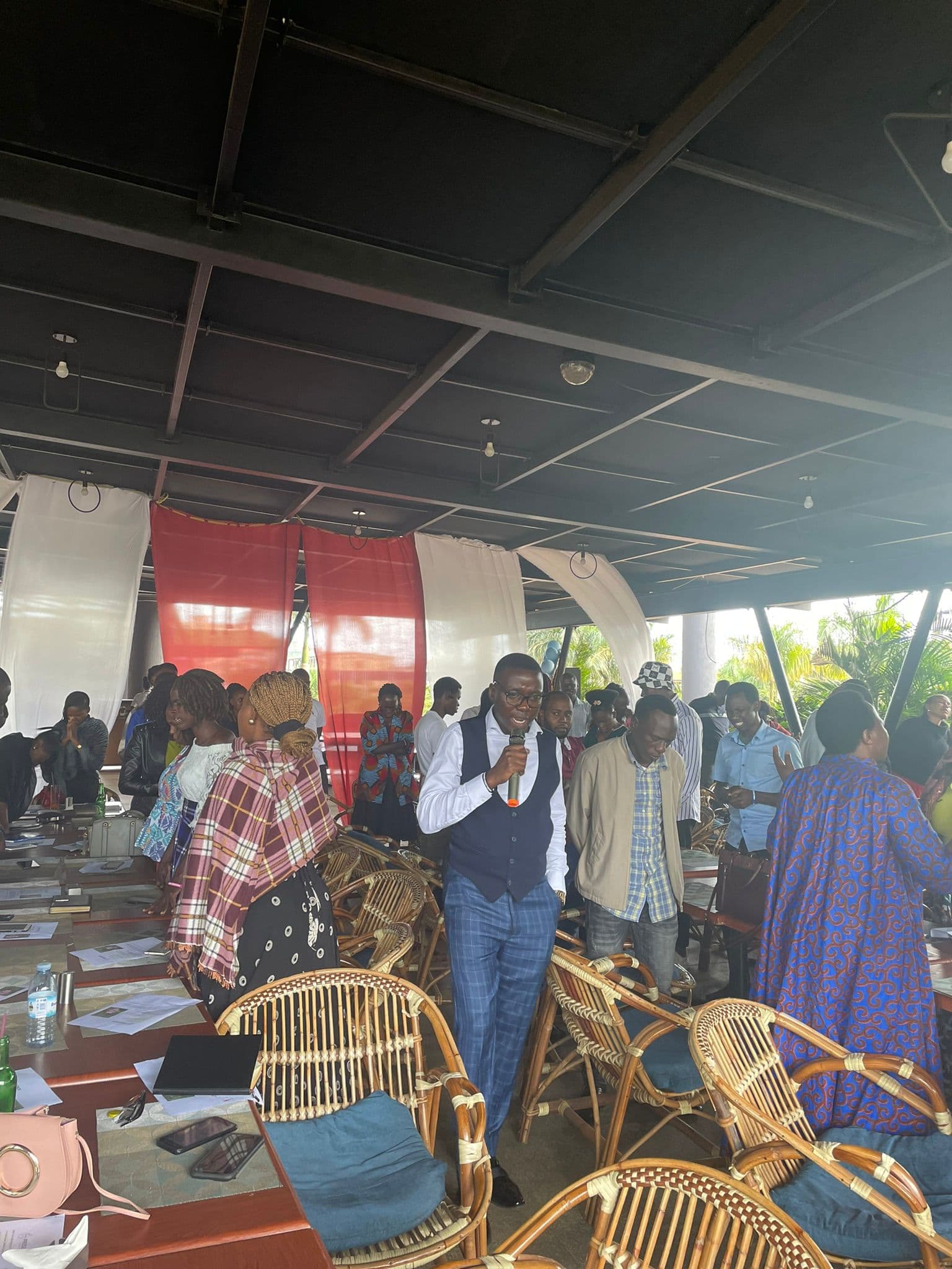 Pastor Geoffrey at a community gathering