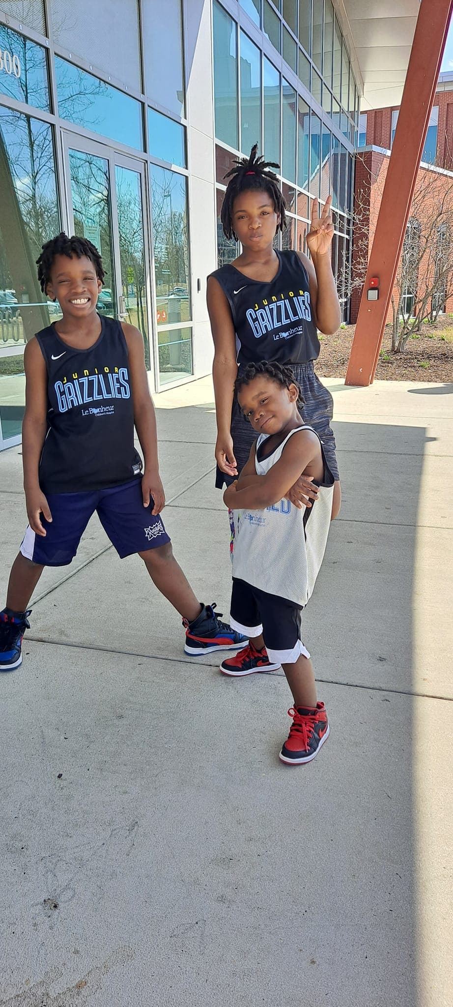 Young friends after a Grizzlies game