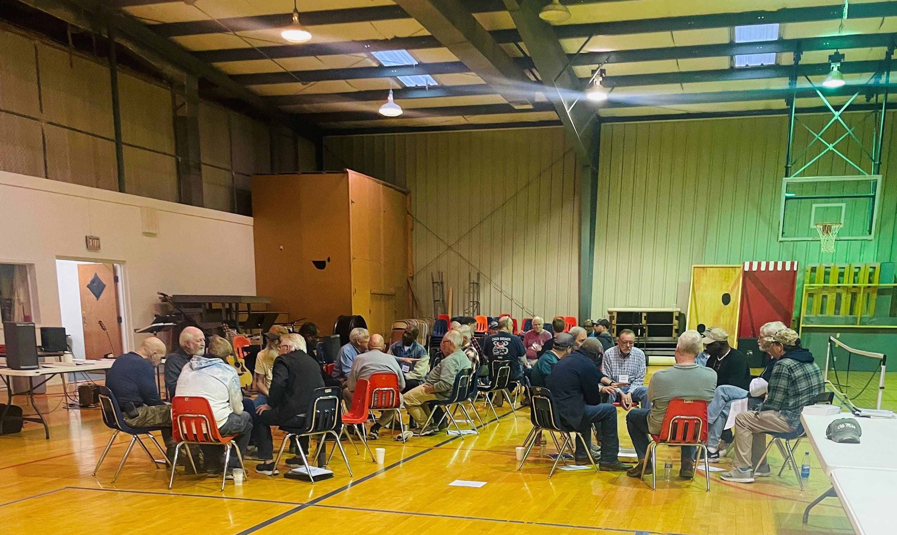 Congregation gathered in the gym